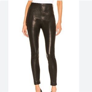 Frame Black Leather Legging Pants